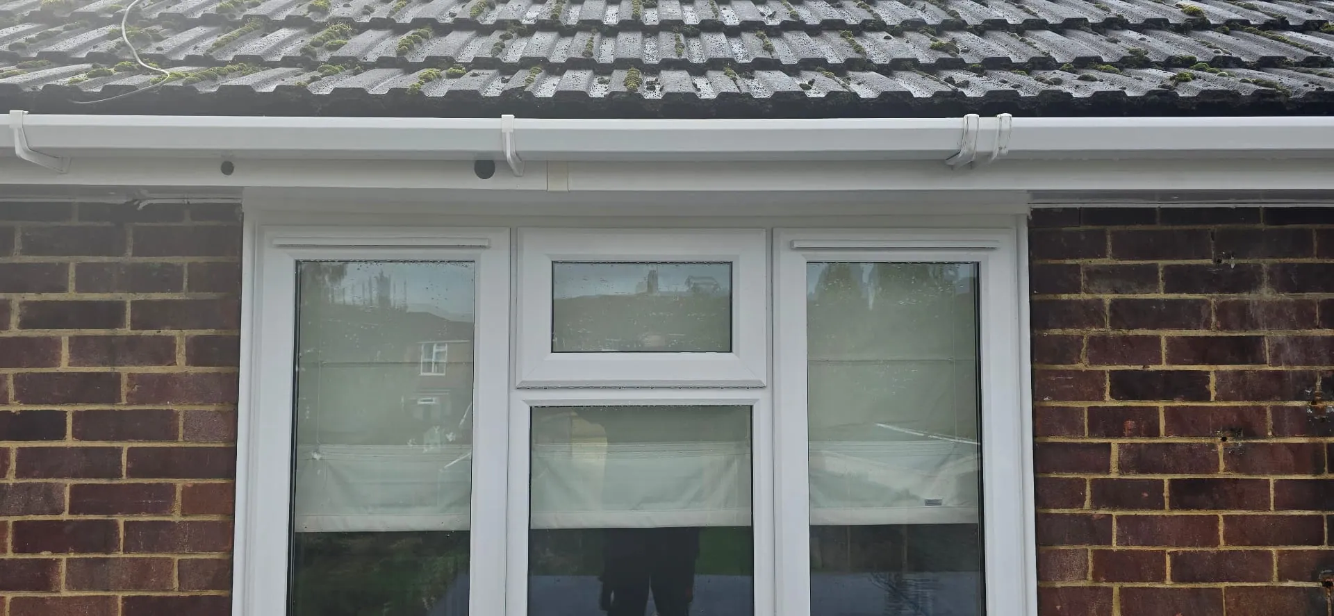 Gutter and fascia after cleaning in Tilehurst, Reading