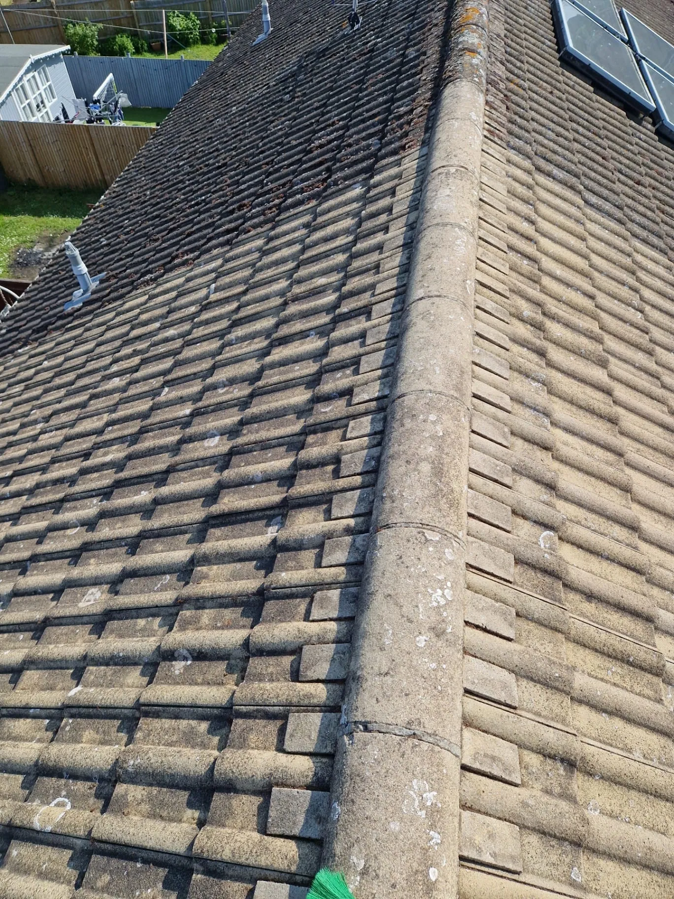 After Roof Ridge Cleaning
