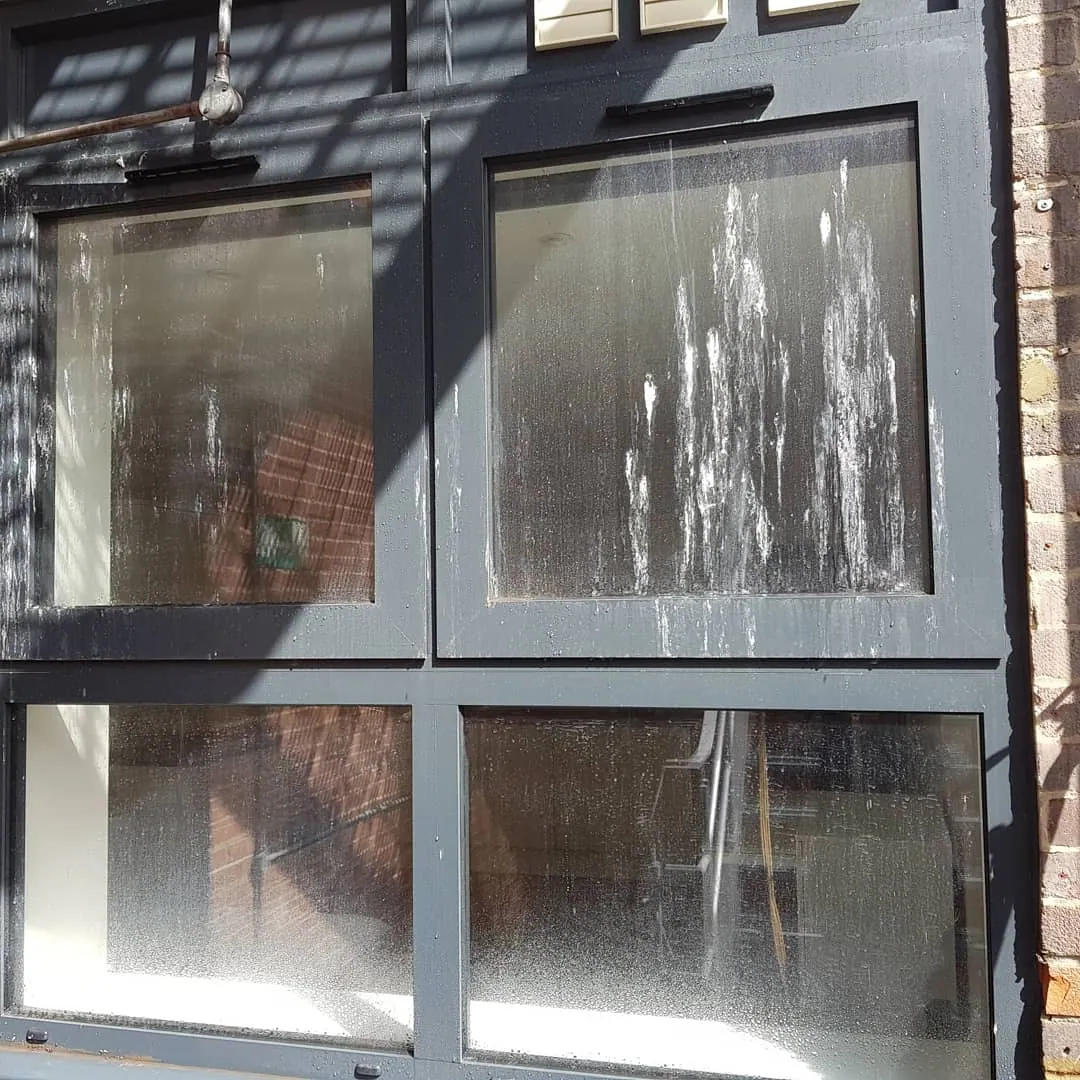 Commercial window before cleaning in Reading