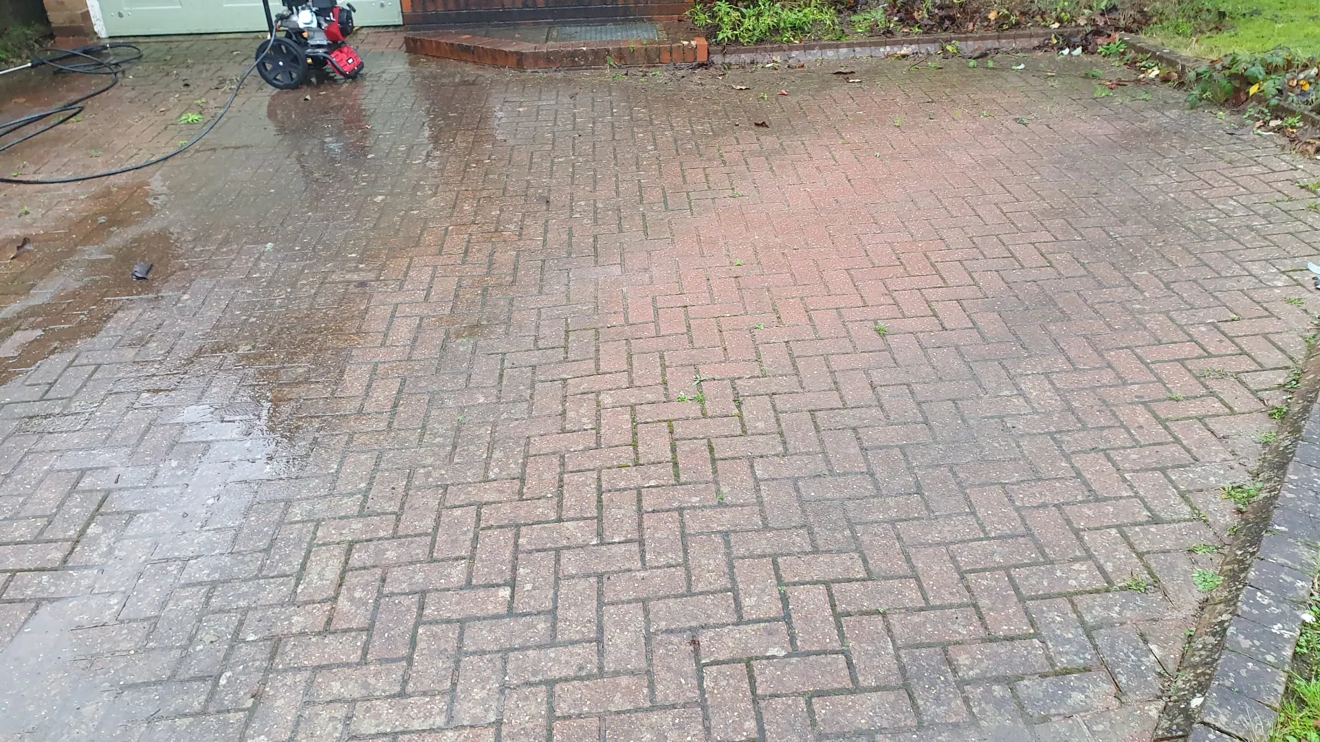 Before Herringbone Block Paving