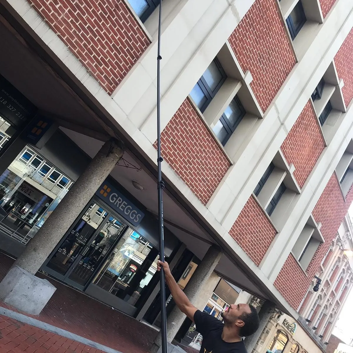 Commercial window cleaning on a business premises in Reading, Berkshire – A King's Window & Exterior Cleaning